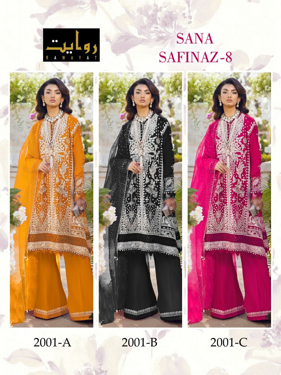 Rawayat Sana Safinaz 8 Heavy Festive Wear Embroidery Pakistani Salwar Kameez Collection